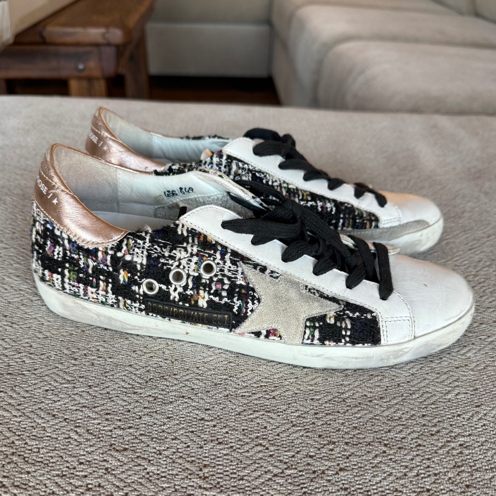 Golden Goose Super-Star LTD Tweed Sneakers Size 9 Limited Edition 656/869